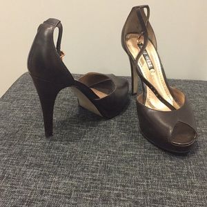 Gently used brown high heel shoes